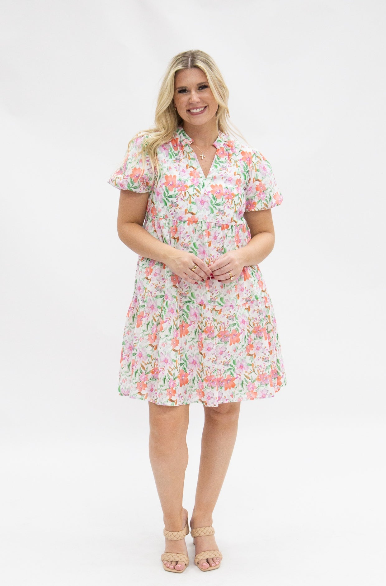 The Jeanette Watercolor Floral Dress