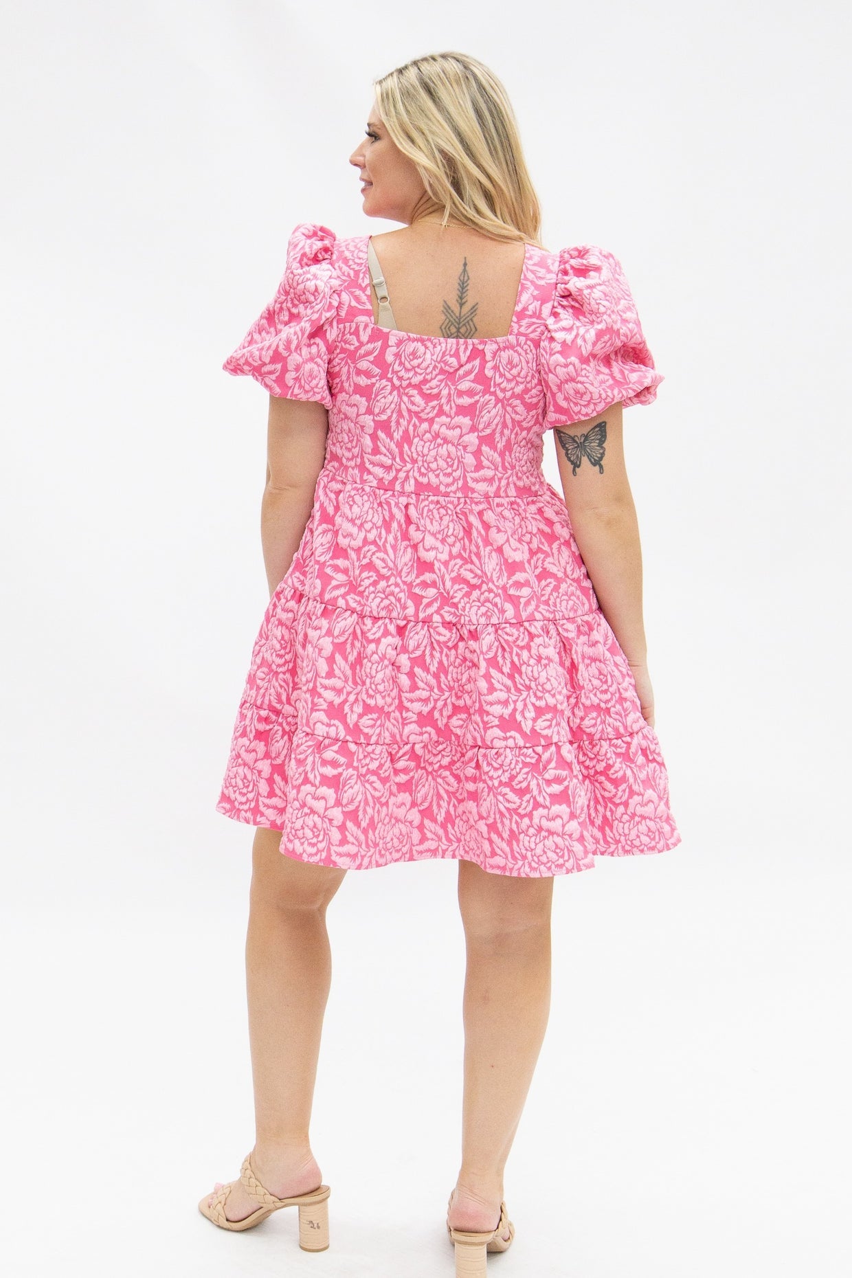 The Dolly Doll Jacquard Dress - Pink