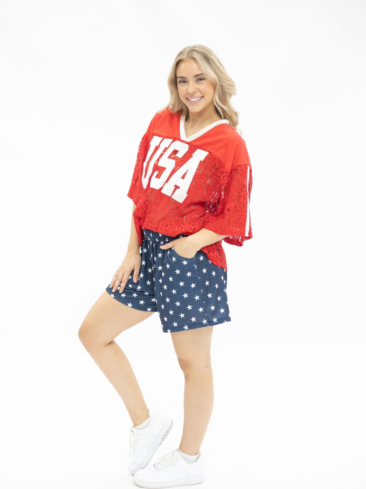 The USA Lace Jersey - Red
