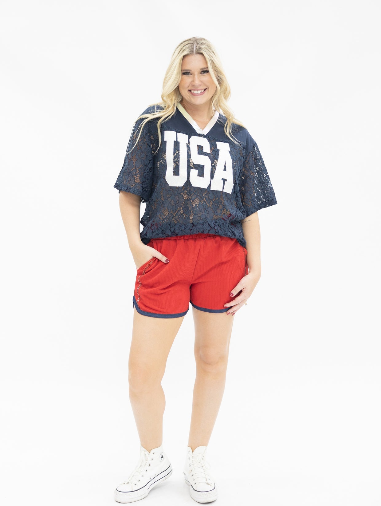 The USA Lace Jersey - Navy