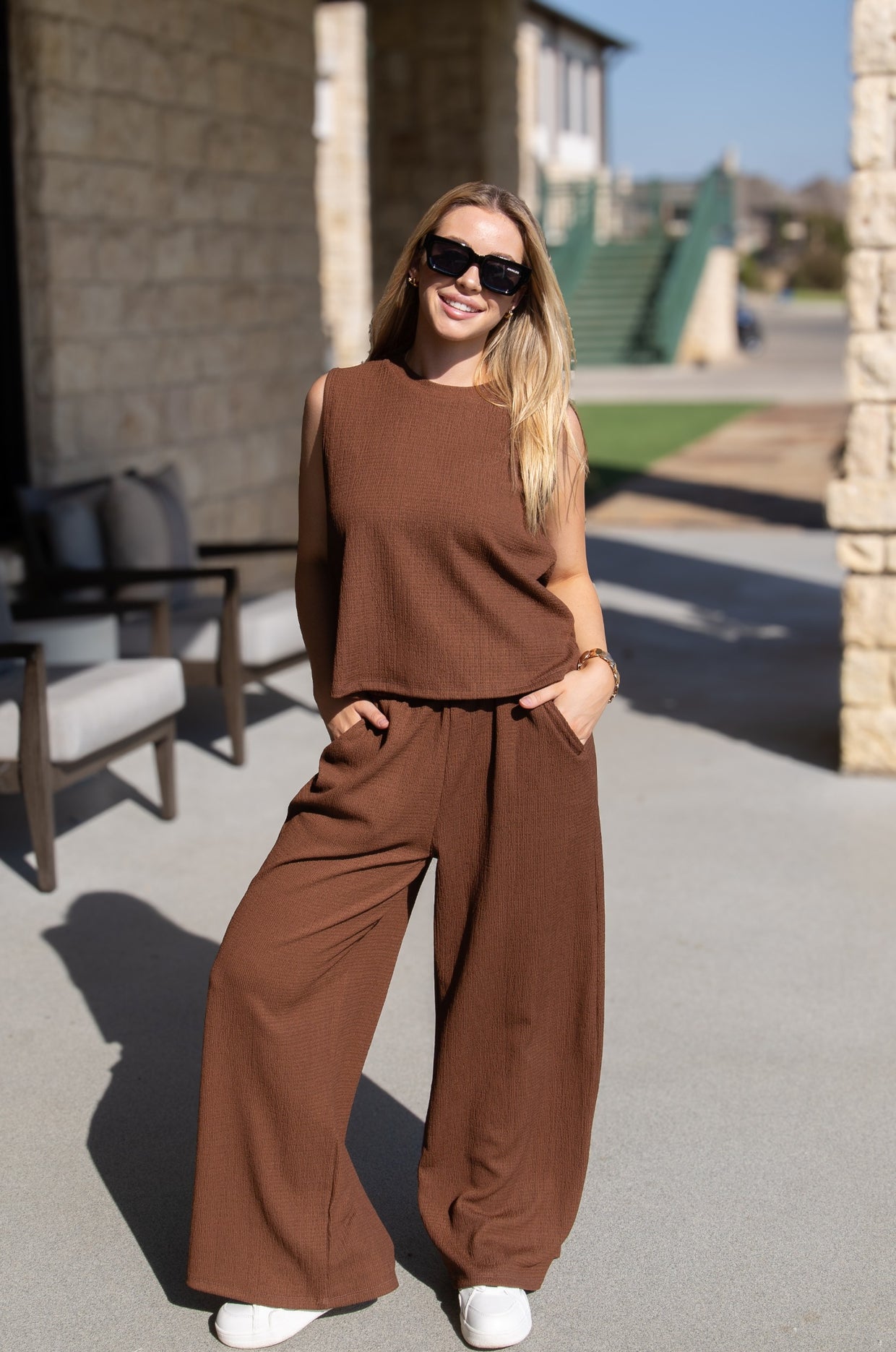 The Earhart Textured Knit Lounge Pants - Chocolate