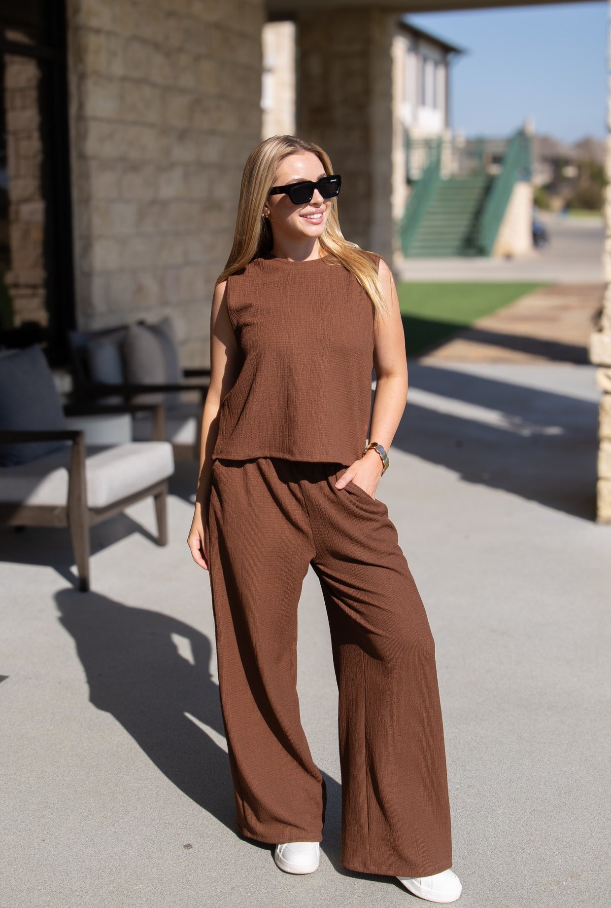 The Earhart Textured Knit Lounge Pants - Chocolate