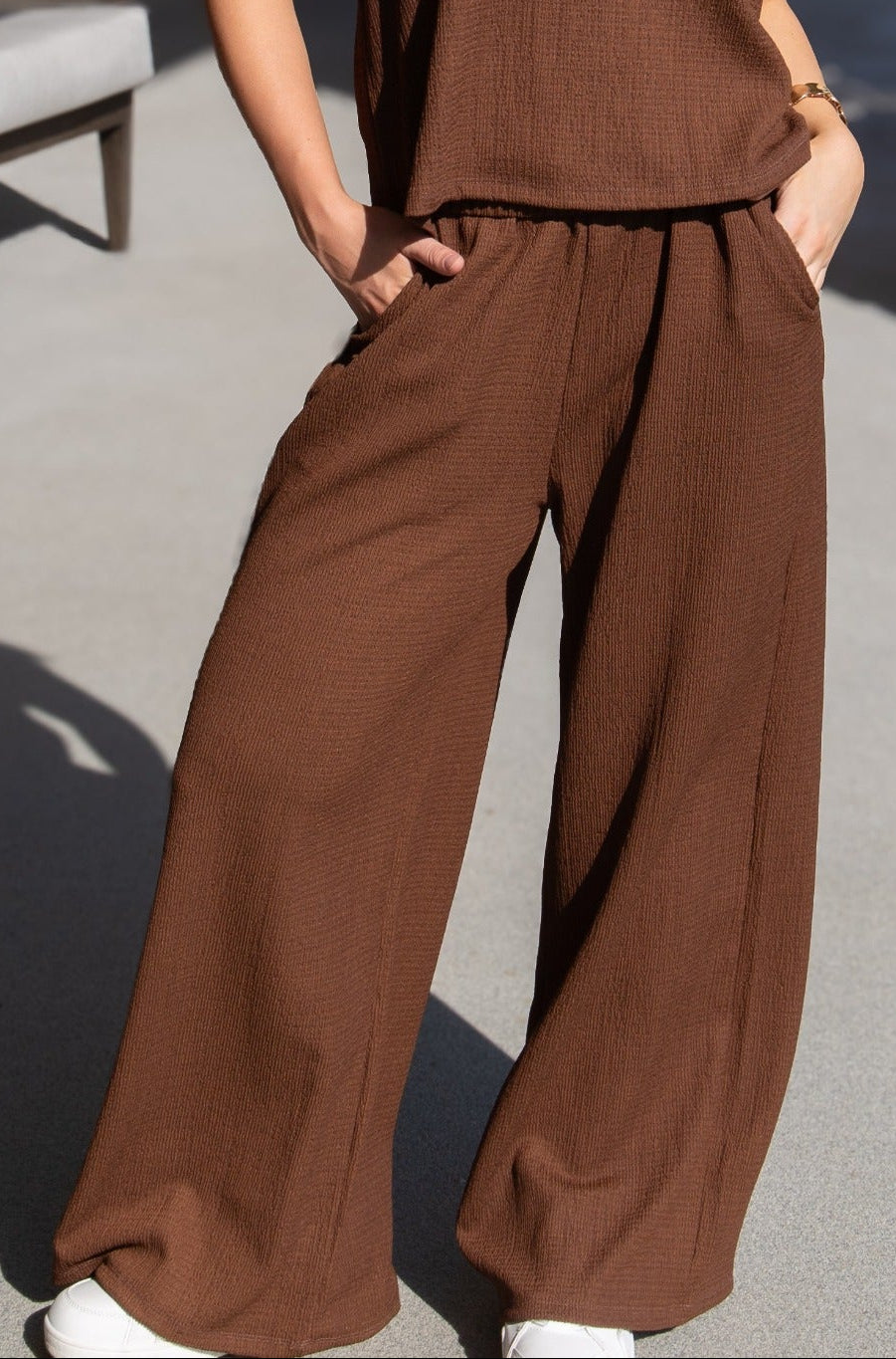 The Earhart Textured Knit Lounge Pants - Chocolate