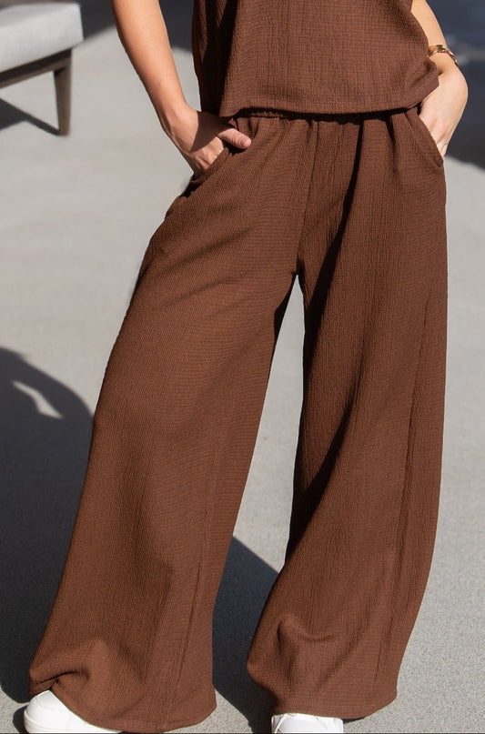 The Earhart Textured Knit Lounge Pants - Chocolate