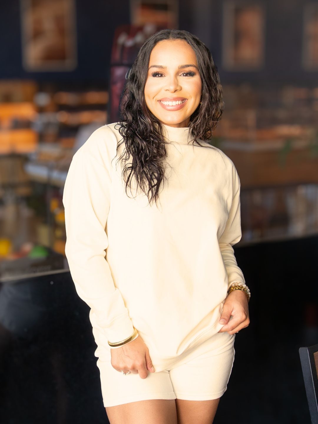 The Karly Mock Neck Sweatshirt - Ivory