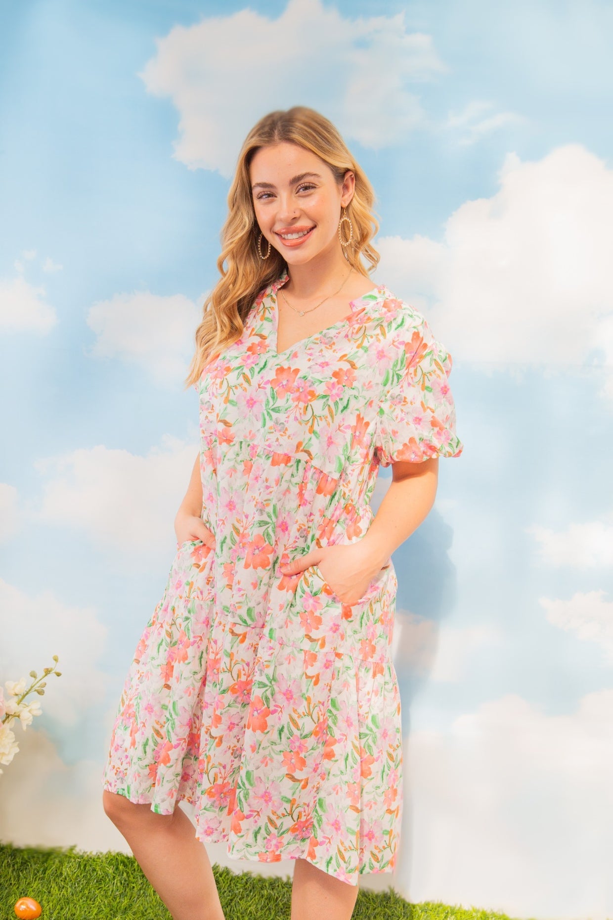The Jeanette Watercolor Floral Dress