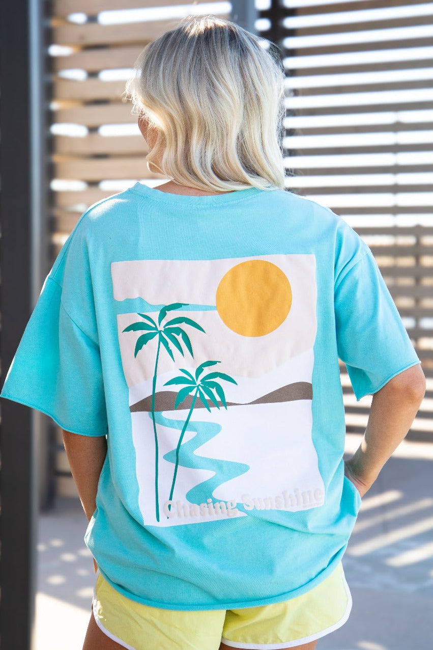 The Chasing Sunshine Tee - Turquoise