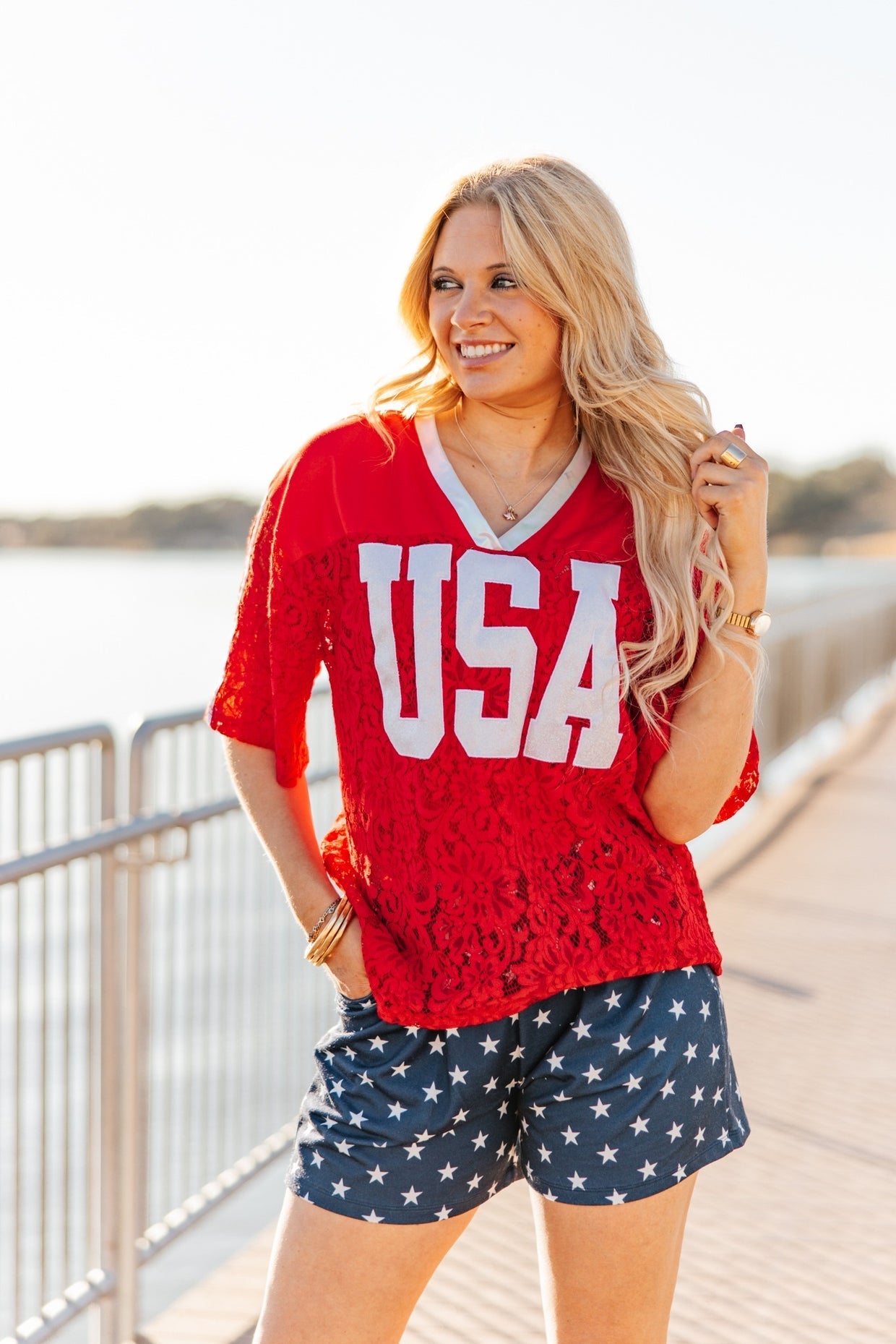 The USA Lace Jersey - Red