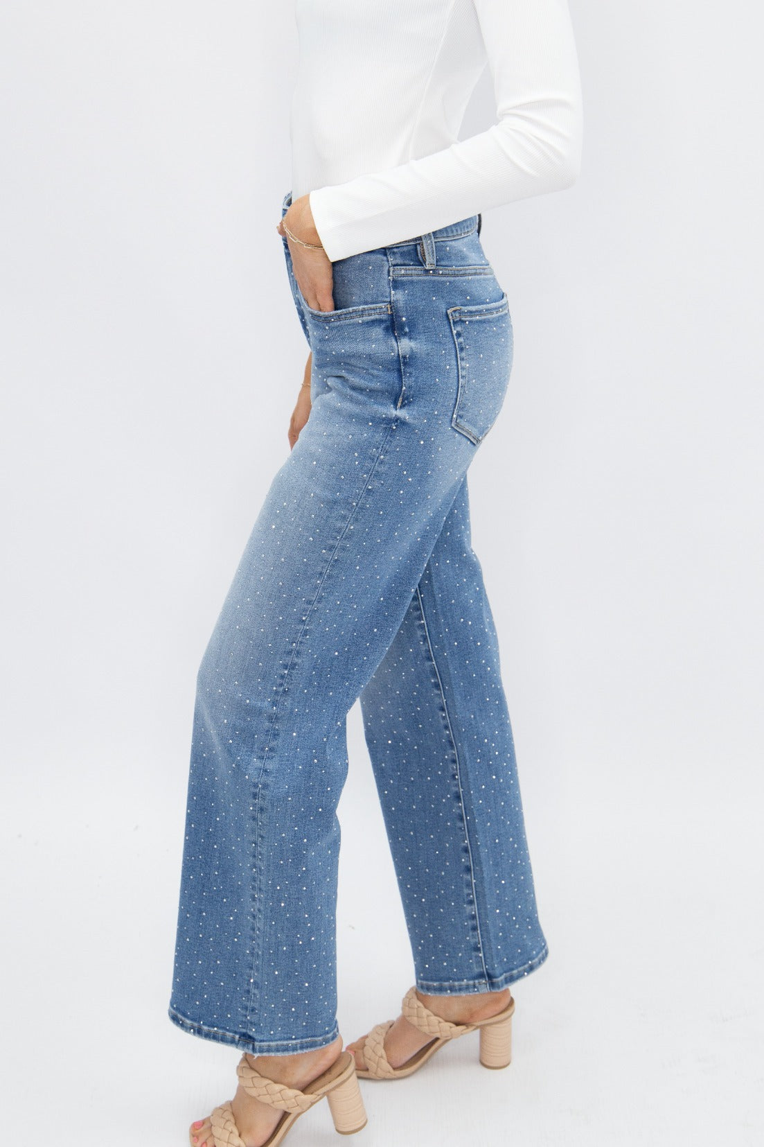 The Jensen Rhinestone Straight-Leg Jeans