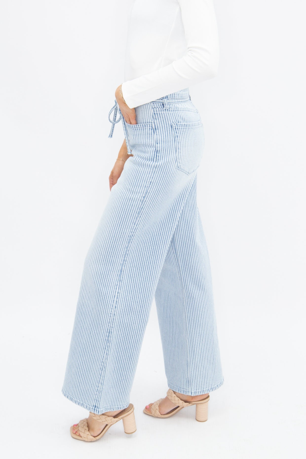 The Macklyn Striped Straight-Leg Jeans
