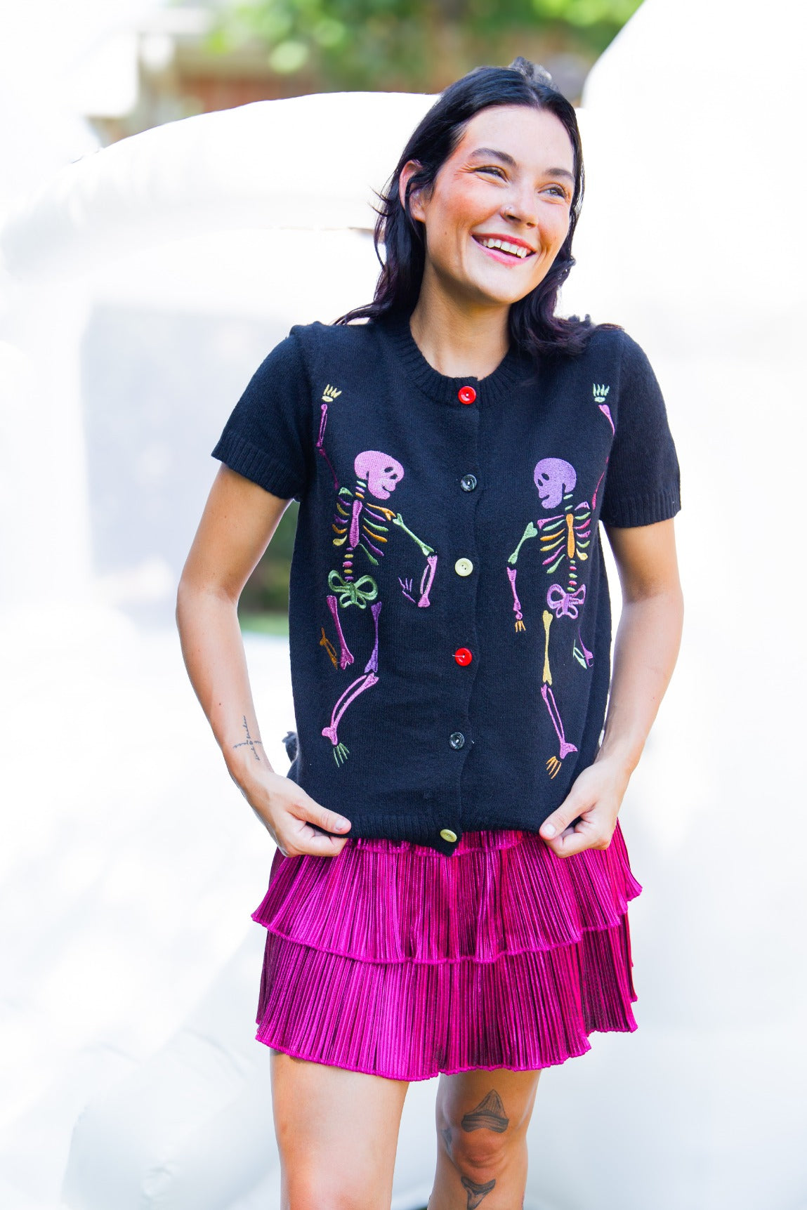 The Dancing Skeletons Halloween Cardigan