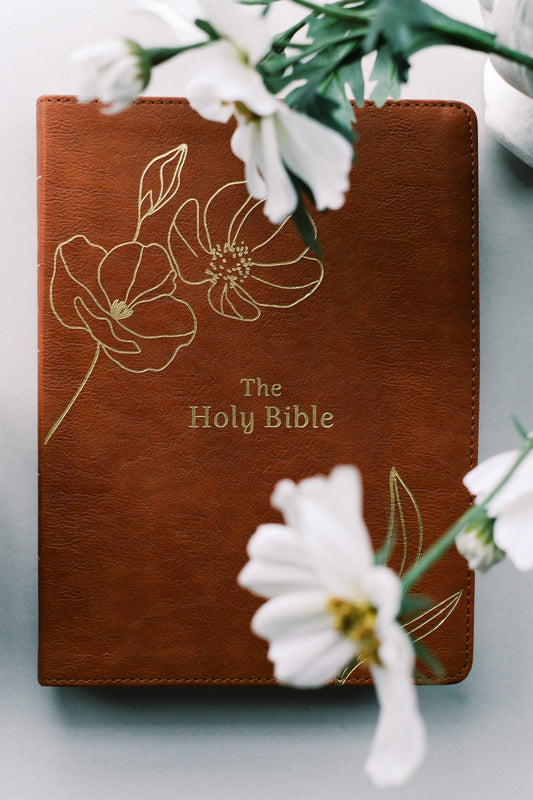 The Holy Bible: The Barbour Simplified KJV Bible Promise Book Edition - Chestnut Floral