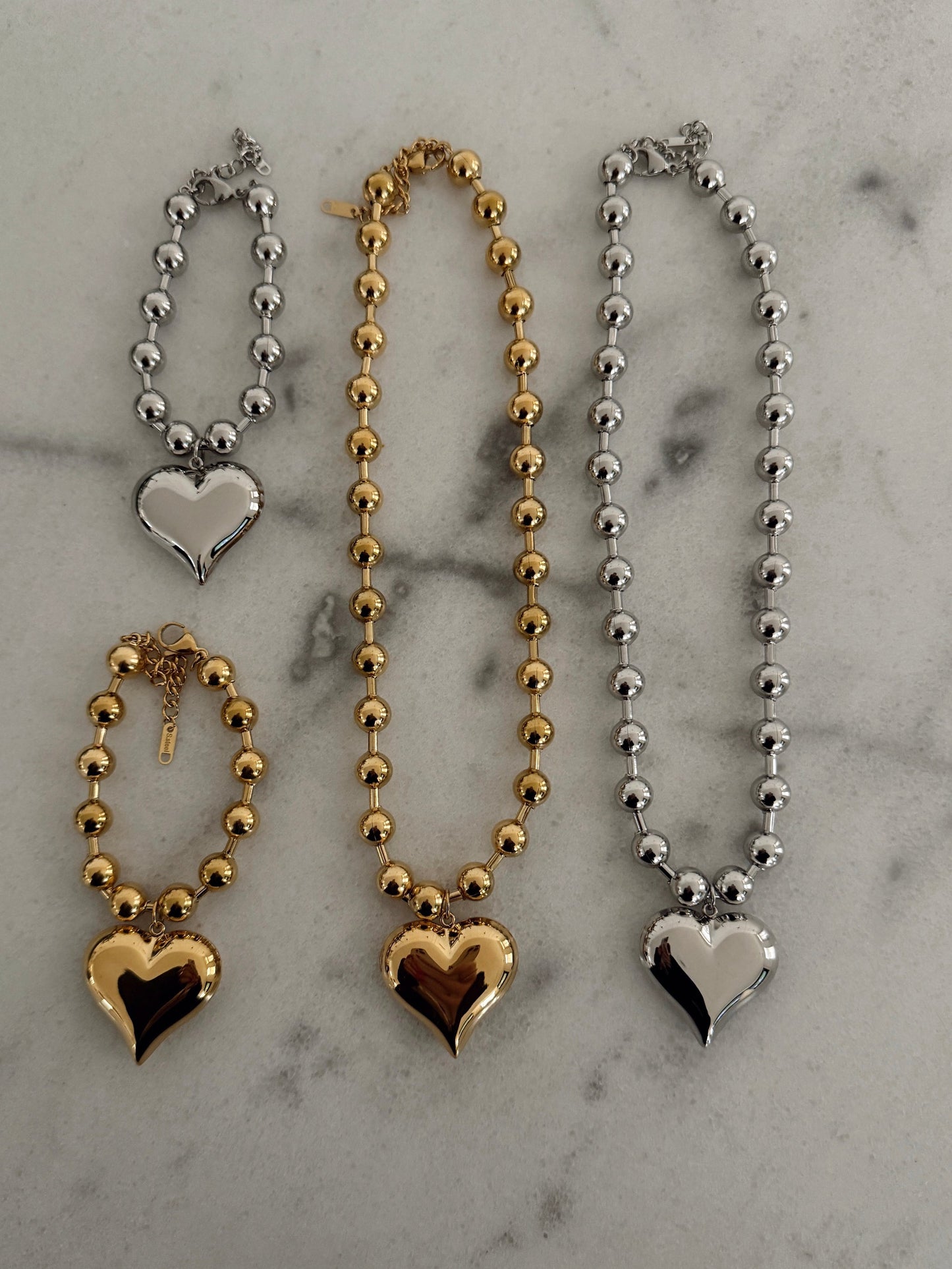 CHANSUTTPEARLS - The Bubble Heart Bracelet - Silver