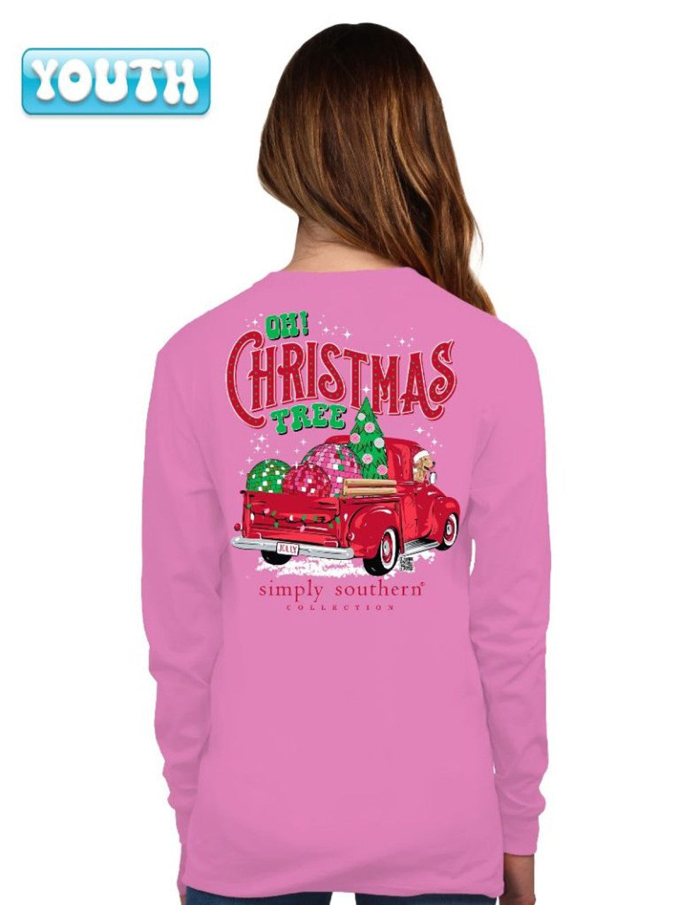 YOUTH - Simply Southern - Oh Christmas Tree Truck Long Sleeve Tee