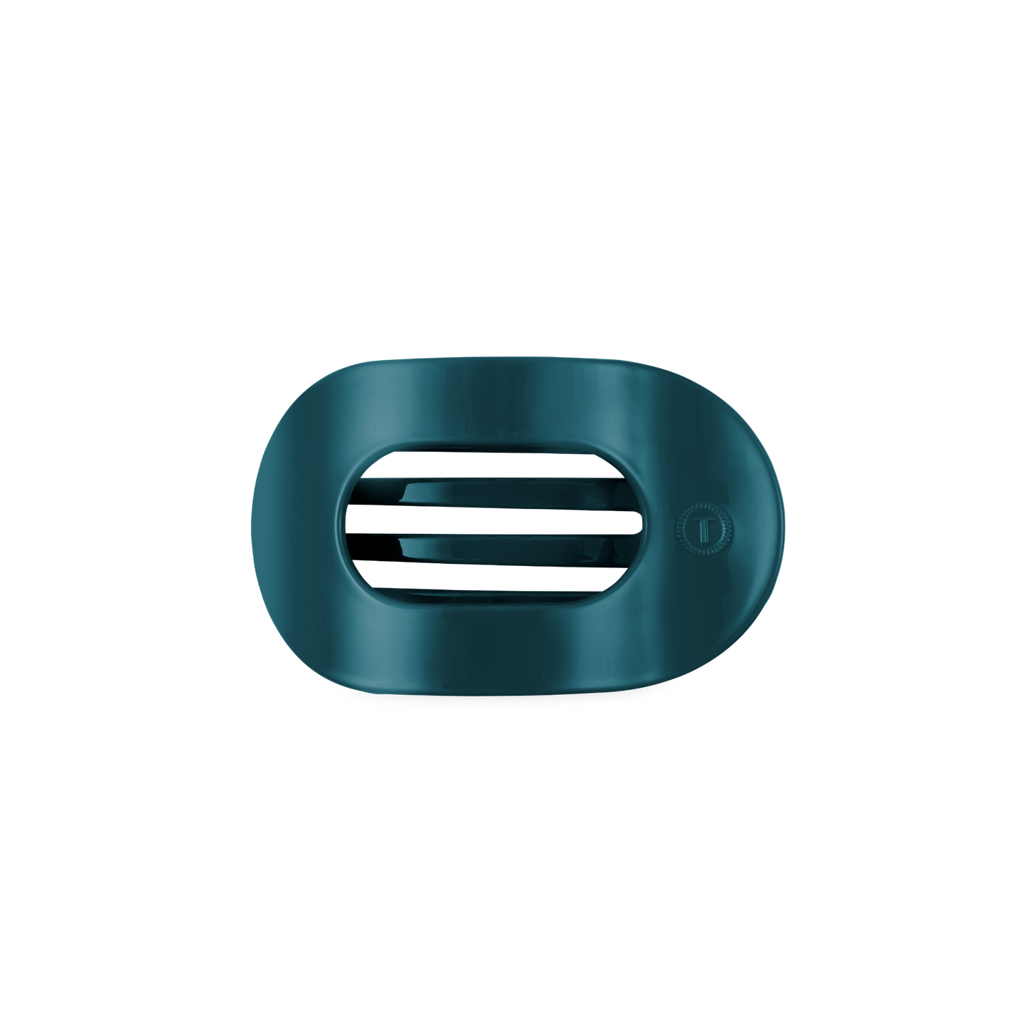 TELETIES - Small Flat Round Hair Clip - Teal With It