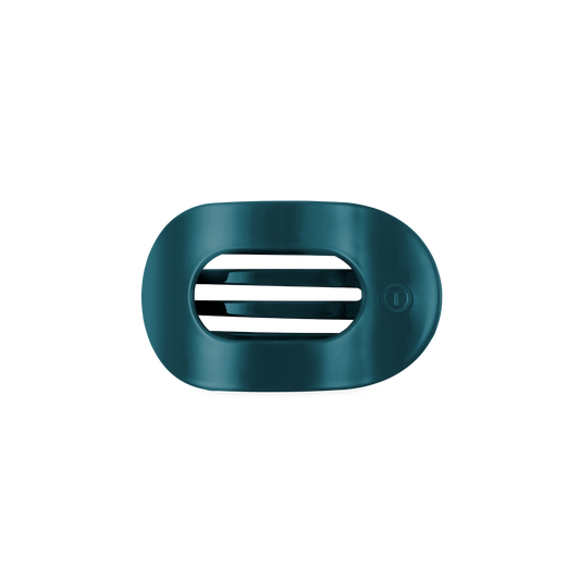 TELETIES - Small Flat Round Hair Clip - Teal With It