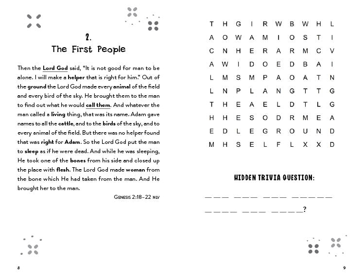 Kids' Hidden Trivia Bible Word Searches
