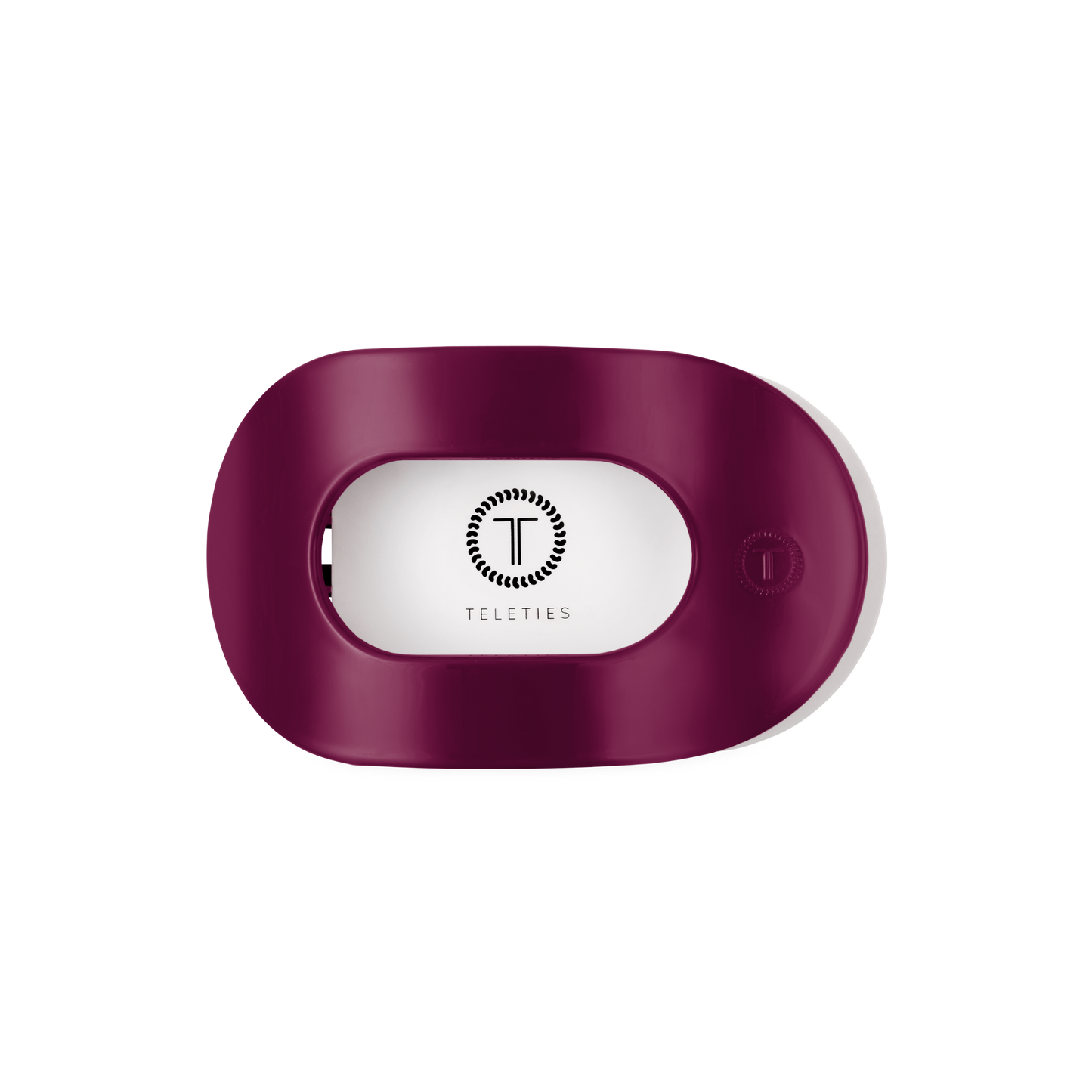 TELETIES - Medium Flat Round Hair Clip - Mulberry