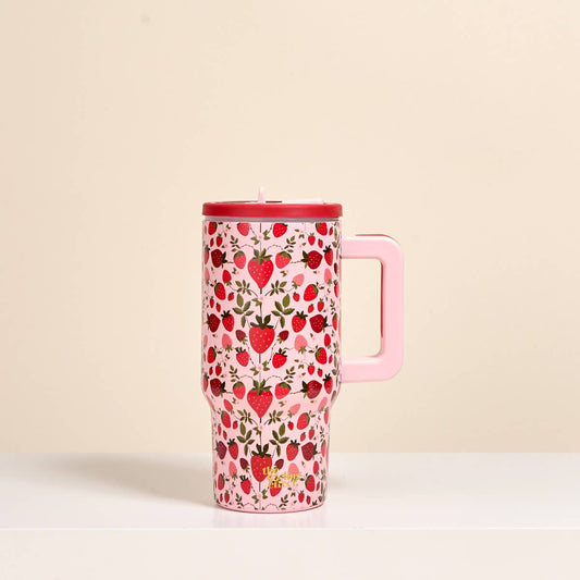 The Darling Effect - 20oz Lifestyle Flip Straw Tumbler - Strawberry Fields
