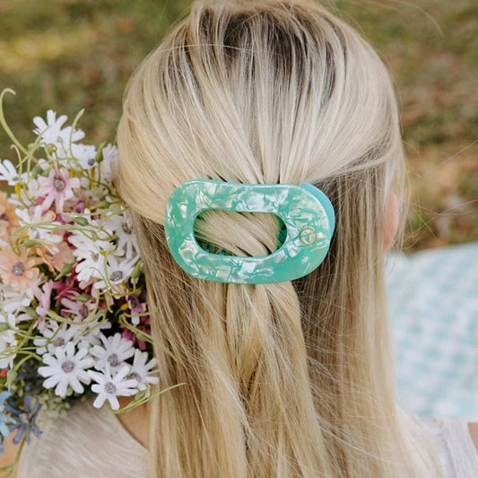 TELETIES - Medium Flat Round Clip - Spring Splash