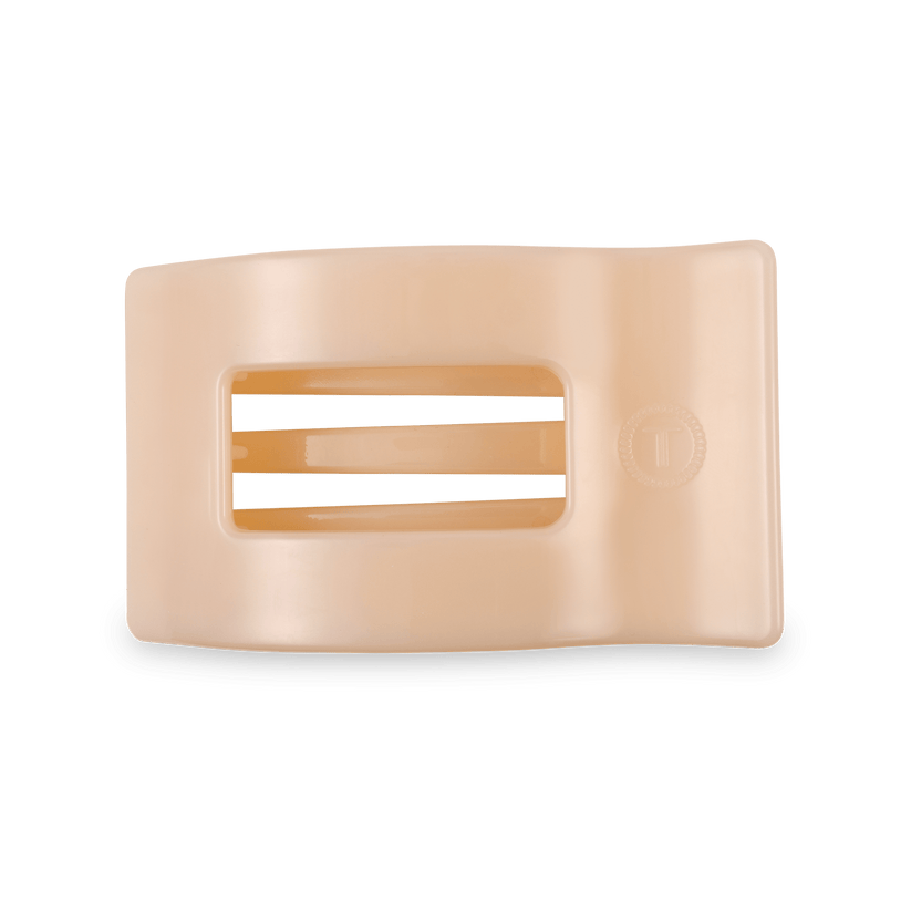 TELETIES - Medium Flat Rectangle Hair Clip - Almond Beige