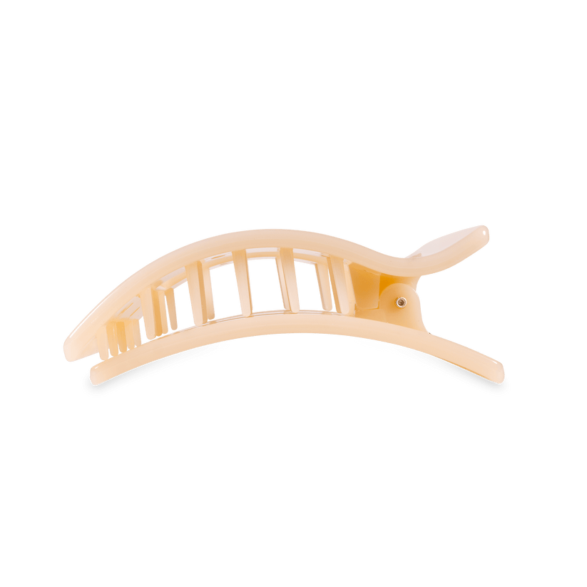 TELETIES - Medium Flat Rectangle Hair Clip - Almond Beige