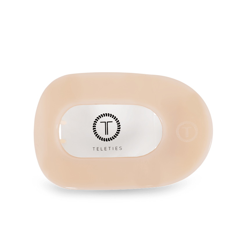 TELETIES - Medium Flat Round Clip - Almond Beige