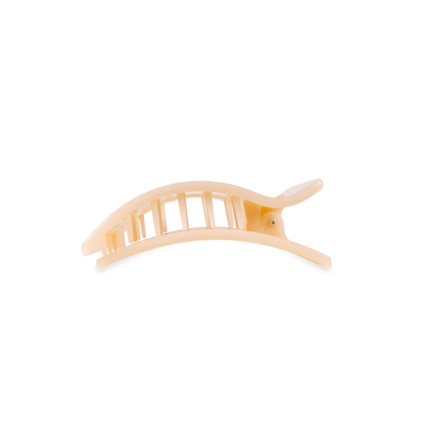 TELETIES - Small Flat Rectangle Hair Clip - Almond Beige