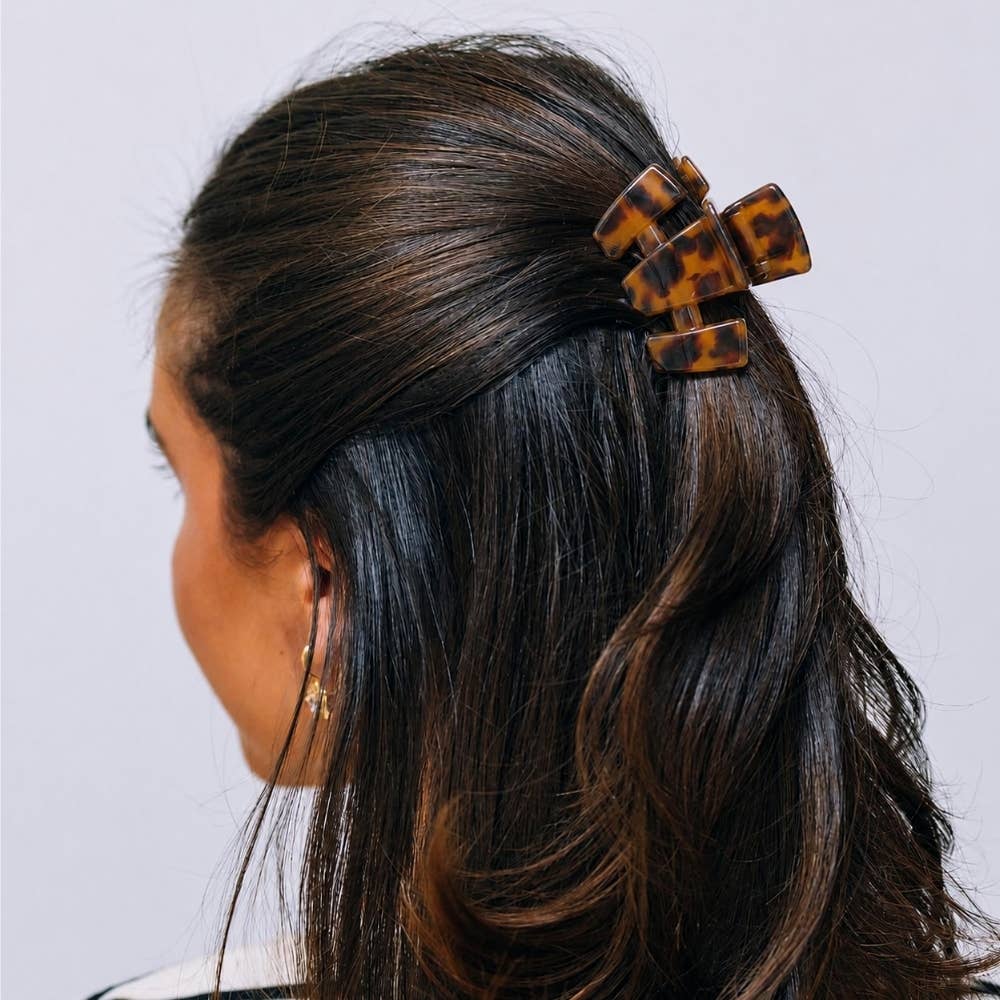 TELETIES - Classic Petite Claw Clip - Tortoise