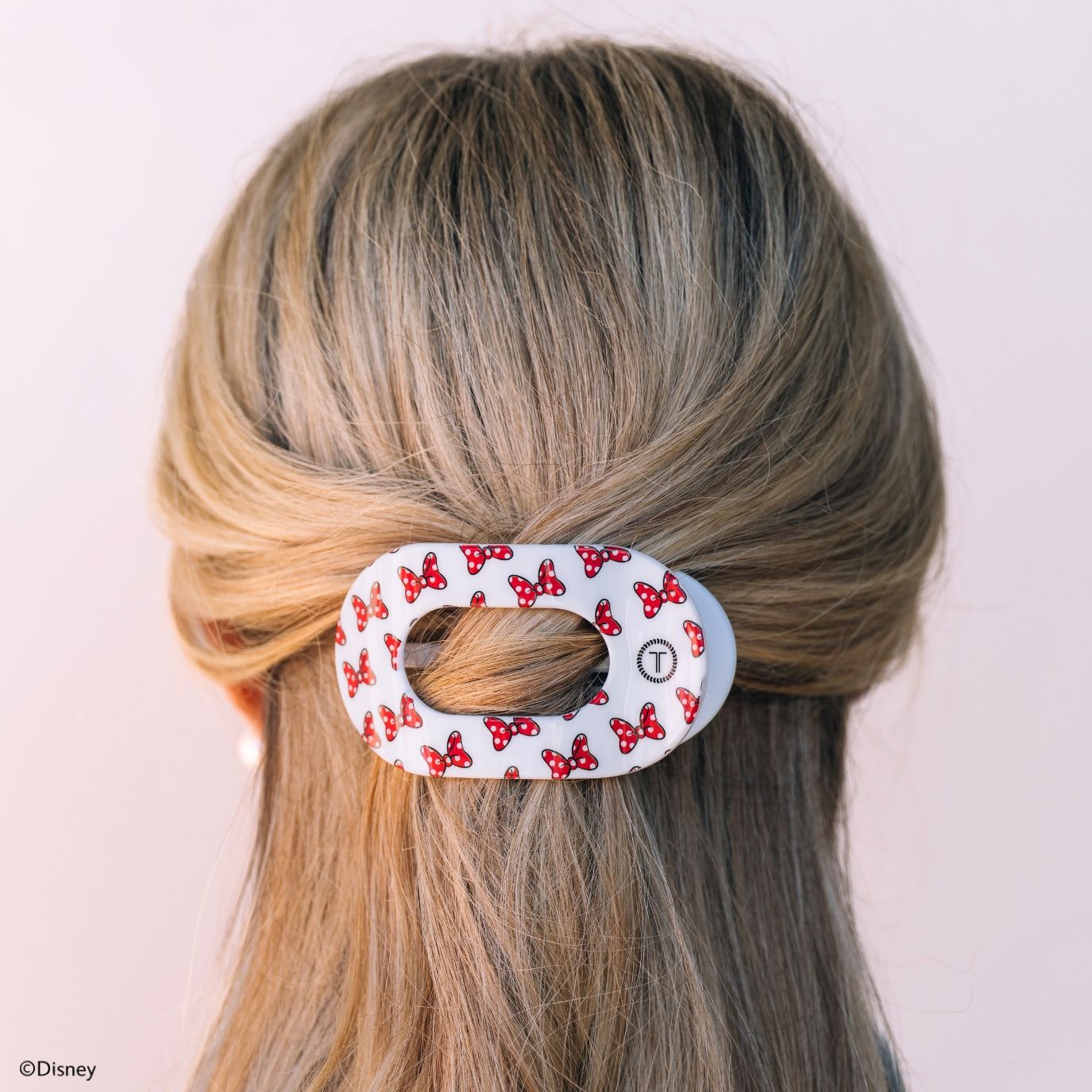 TELETIES - Medium Flat Round Clip - Minnie Mouse Loves Her Bows!