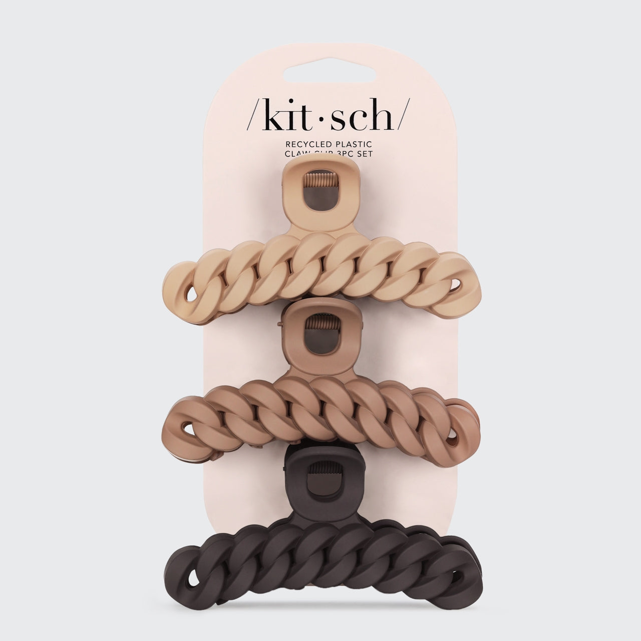 KITSCH - Eco-Friendly Chain Claw Clip 3pc Set - Neutral