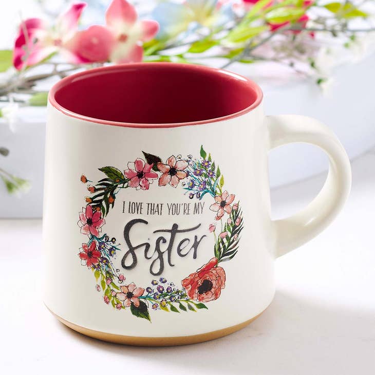 Sister Ceramic Coffee Mug with Clay Dipped Base Ecc 4:9