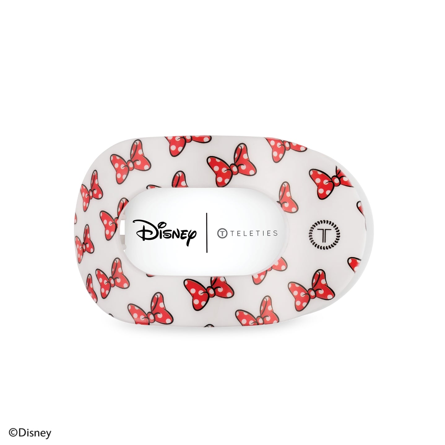 TELETIES - Medium Flat Round Clip - Minnie Mouse Loves Her Bows!
