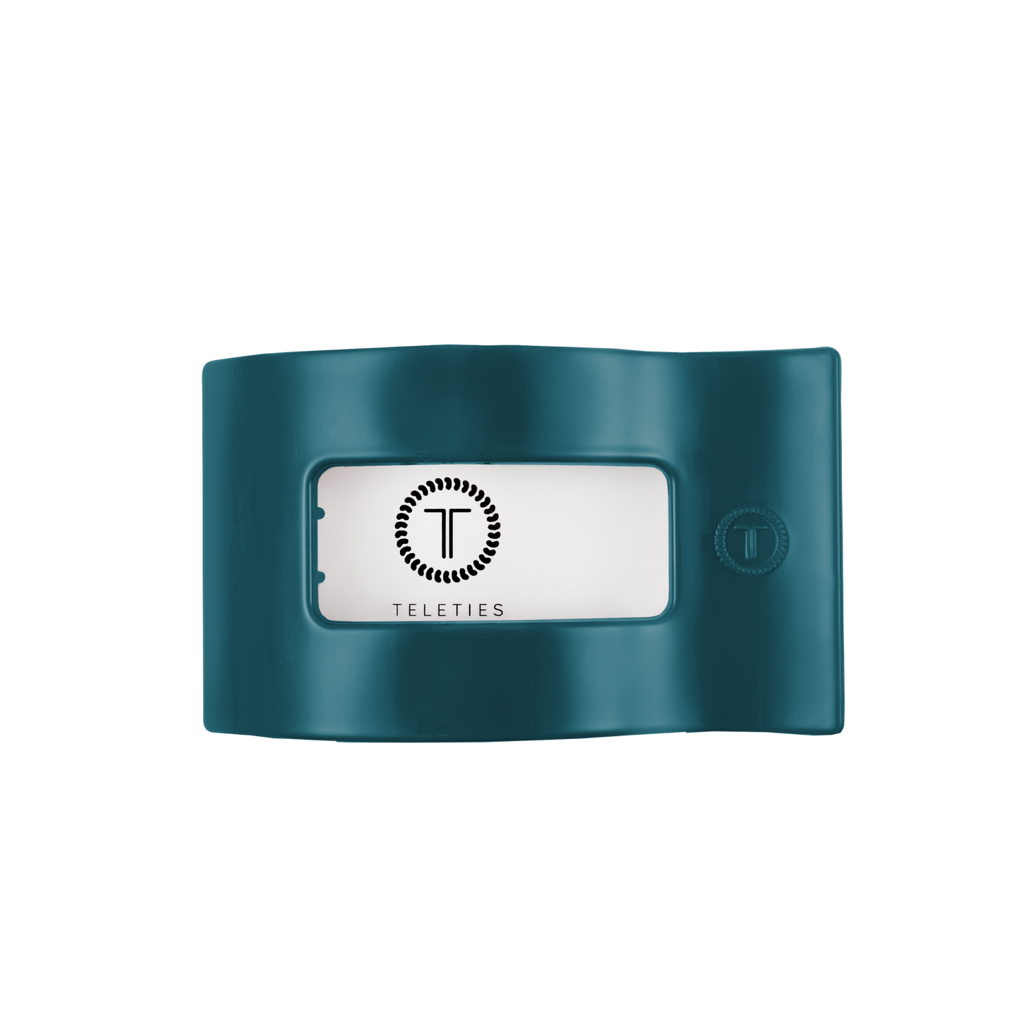 TELETIES - Medium Flat Rectangle Hair Clip - Teal With It