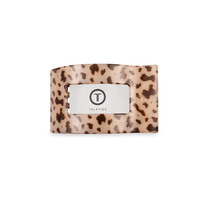 TELETIES - Small Flat Rectangle Hair Clip - Blonde Tortoise