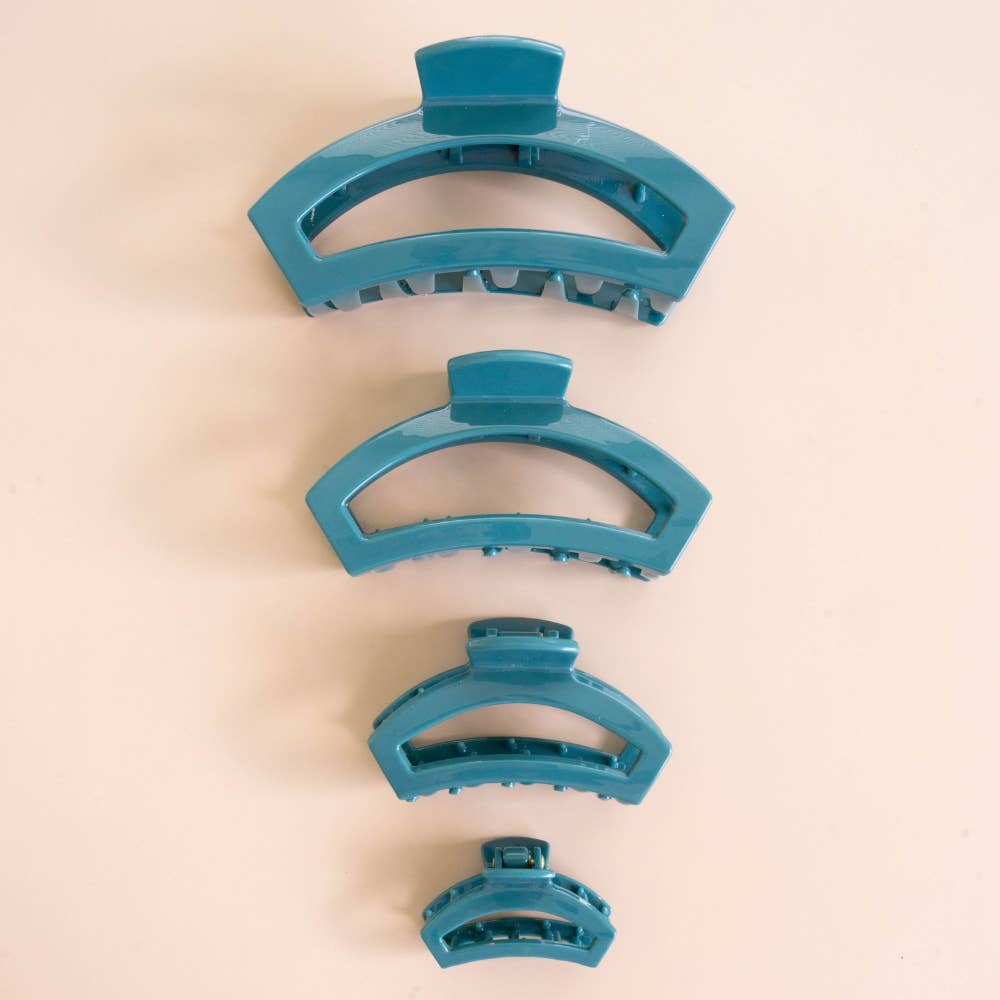 TELETIES - Open Large Hair Clip - Teal With It