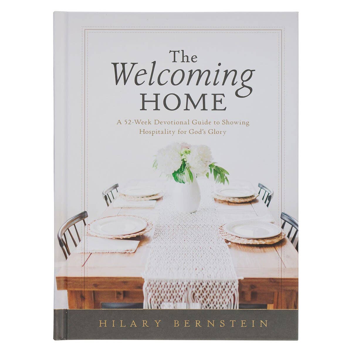 Book titled 'The Welcoming Home' by Hilary Bernstein with a dining table scene on the cover.