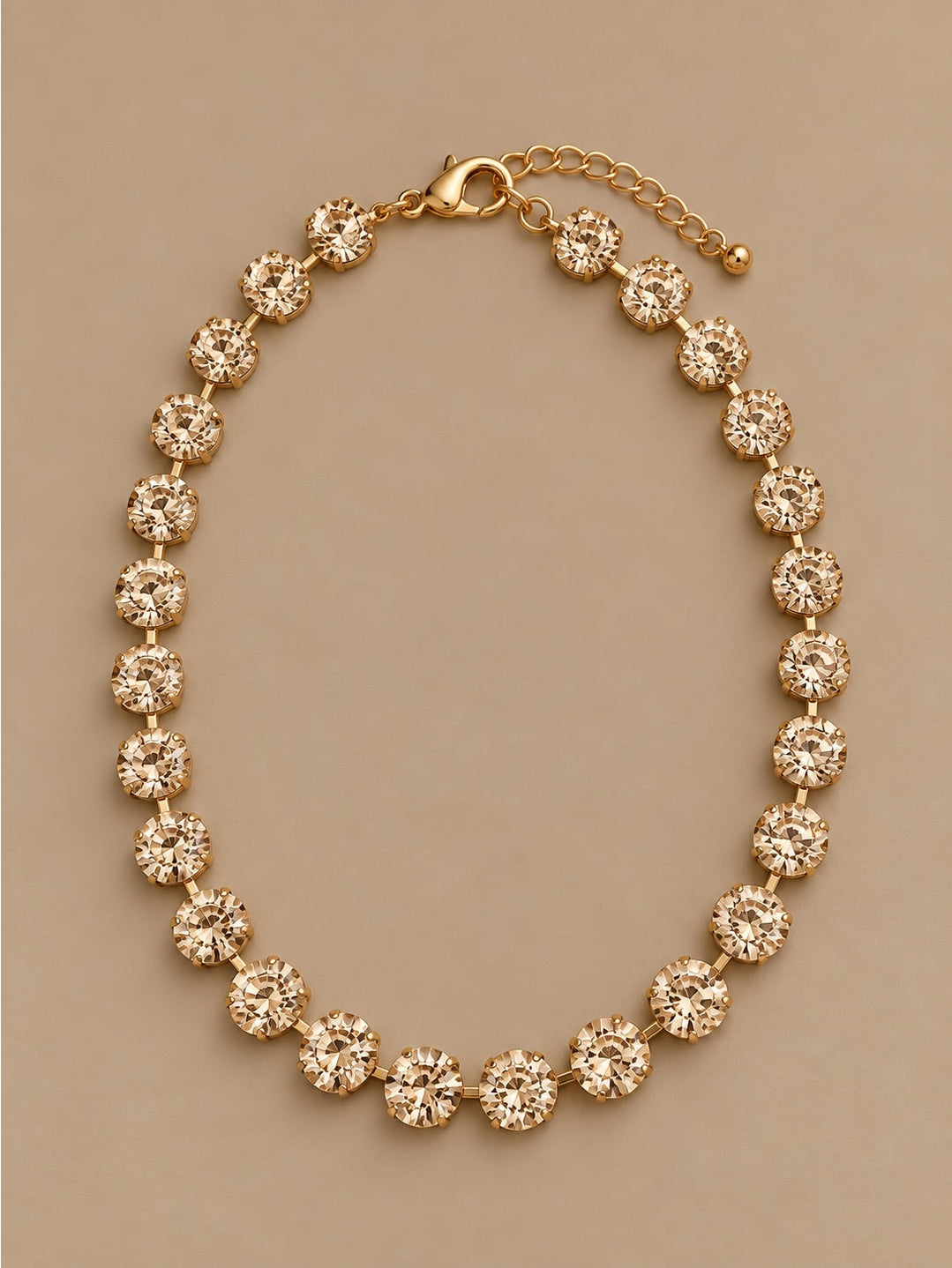 The Allie Round Stone Necklace - Champagne