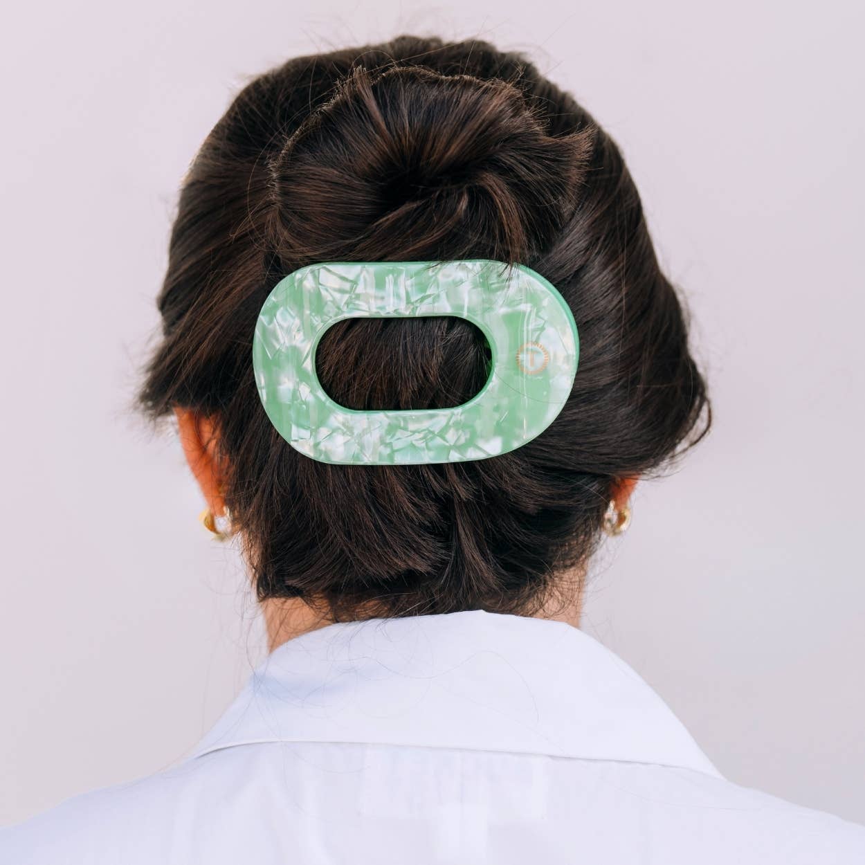 TELETIES - Large Flat Round Hair Clip - Spring Splash