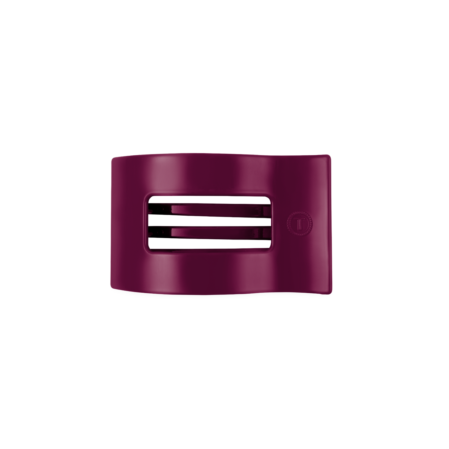 TELETIES - Small Flat Rectangle Hair Clip - Mulberry