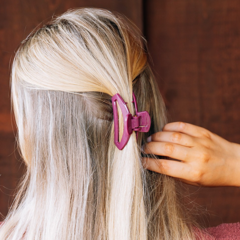 TELETIES - Open Small Hair Clip- Mulberry