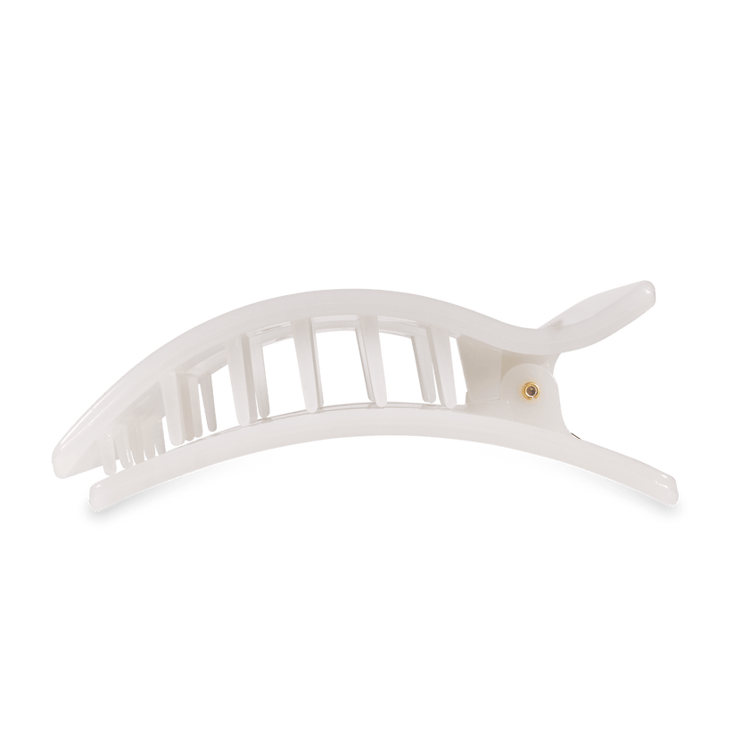 TELETIES - Large Flat Rectangle Hair Clip - Coconut White