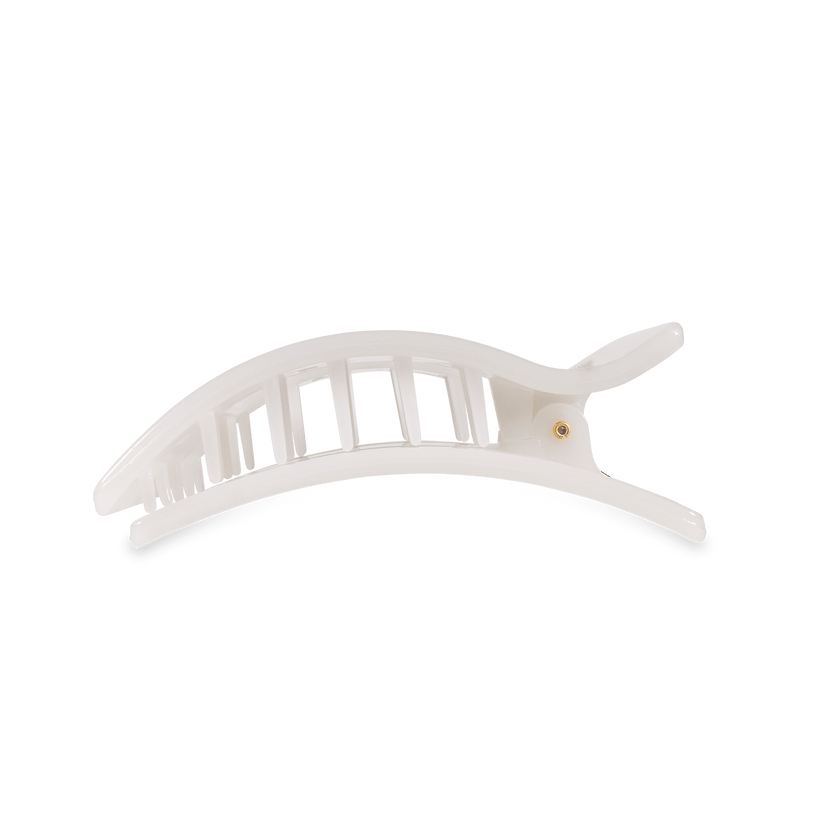 TELETIES - Medium Flat Rectangle Hair Clip - Coconut White