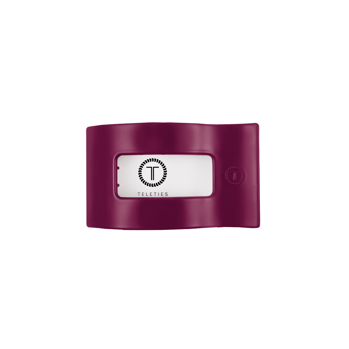 TELETIES - Small Flat Rectangle Hair Clip - Mulberry