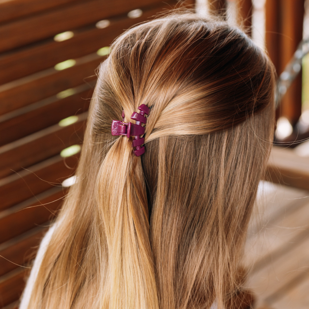 TELETIES - Classic Tiny Claw Clip - Mulberry