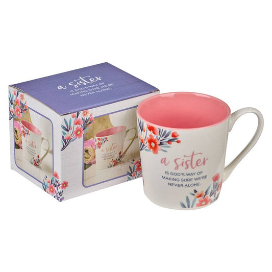 Sister Pink Floral Coffee Mug - Proverbs 31:29