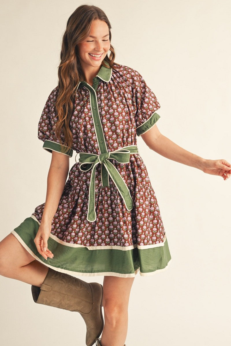 The Misha Waist Tie Floral Lovely Dress