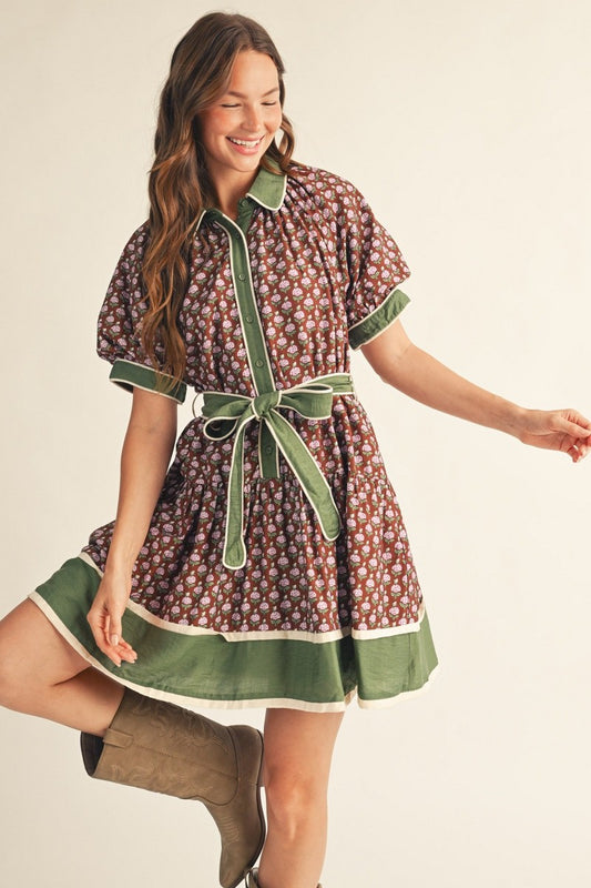 The Misha Waist Tie Floral Lovely Dress