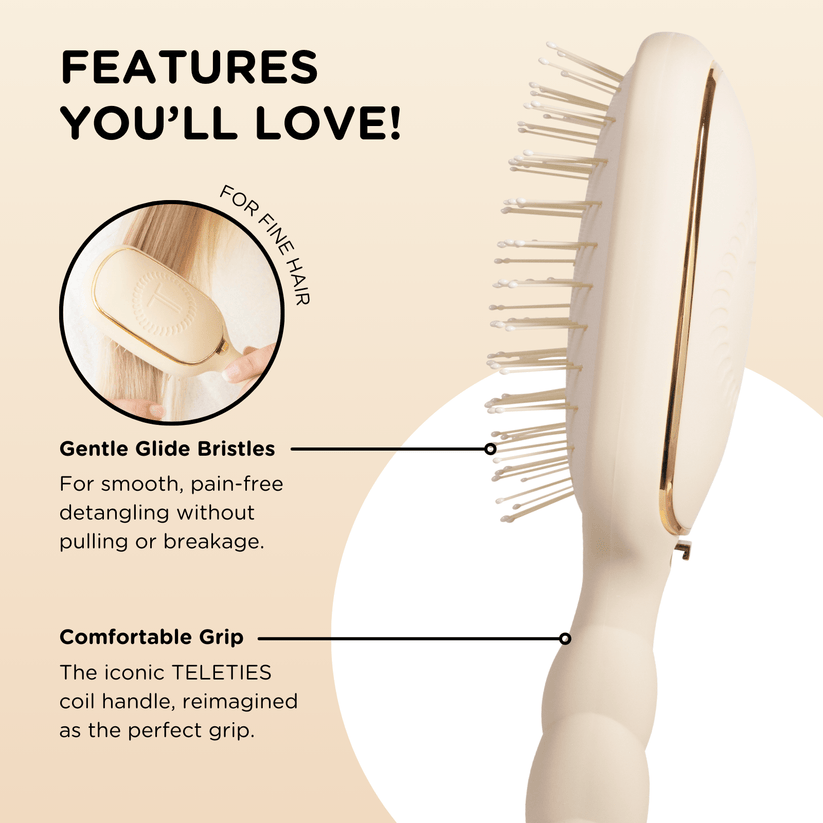 TELETIES - Detangler Hair Brush - Fine Hair – Tan