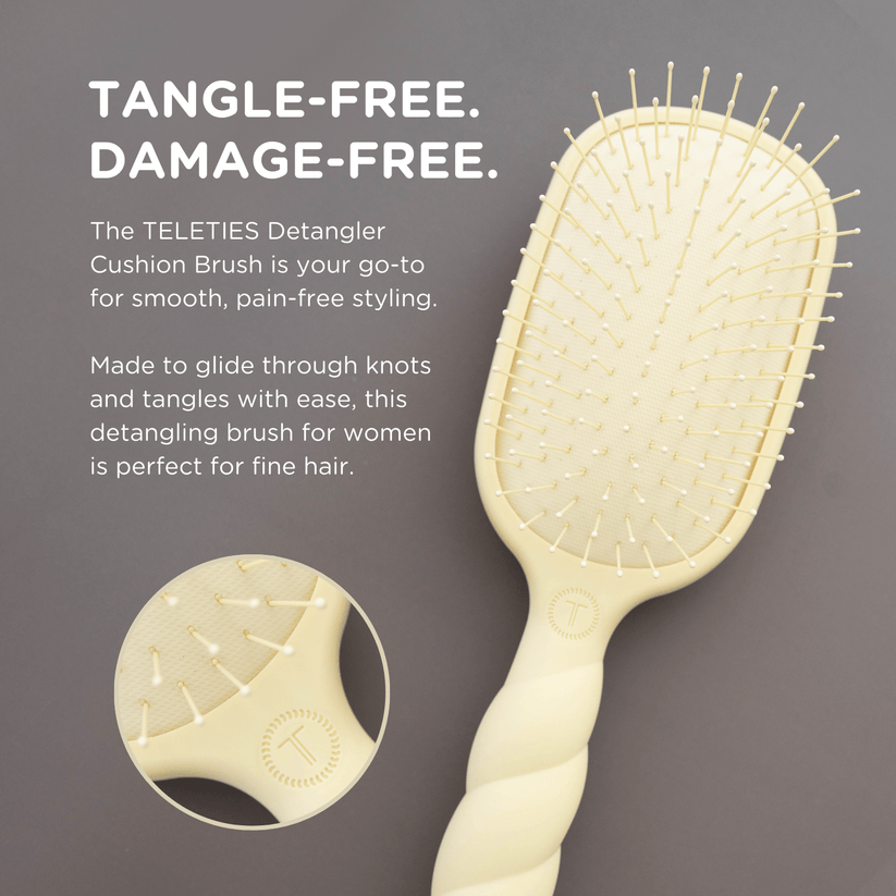 TELETIES - Detangler Hair Brush - Fine Hair – Tan